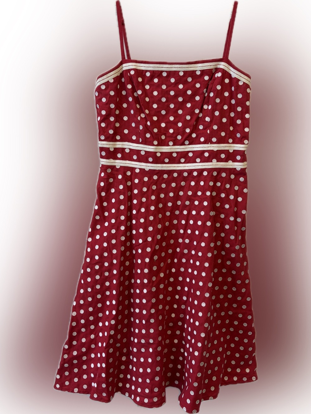 Muse Red and White Polka Dot Spaghetti Strap Dress